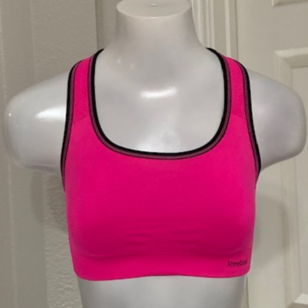 Reebok Hot Pink/Black Sports Bra Size Small